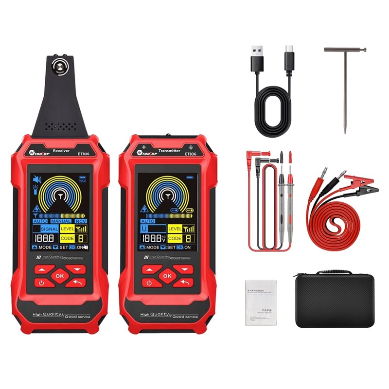 Underground Cable Detector - AA51 TOOLTOP ET836 Dual Flashlight Underground