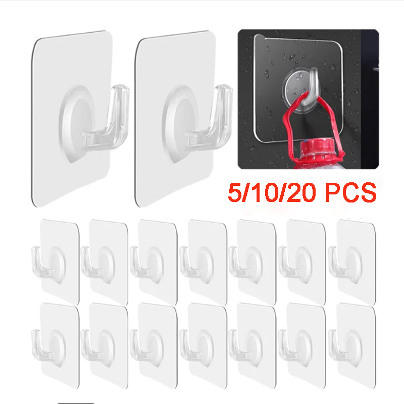 Heavy Equipment Loader - 5/10/20 Pcs Self-adhesive Hook Transparent Door