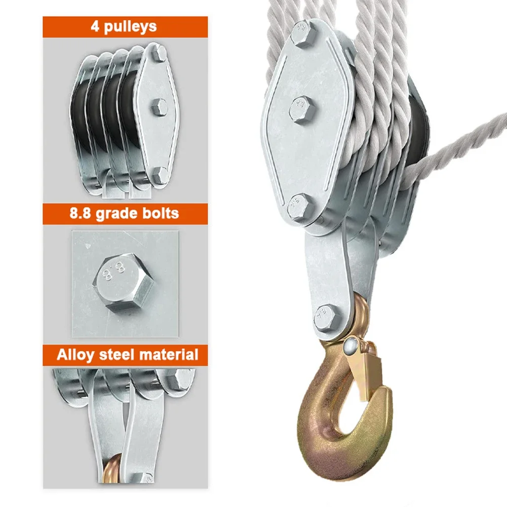 Heavy Equipment Crane - 270° Rotatable Rope Pulley Block Zinc